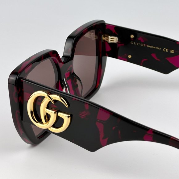 Gucci GG0956S 008 Sunglasses Havana Violet Brown Cat Eye Unisex GG 0956S - Picture 9 of 11